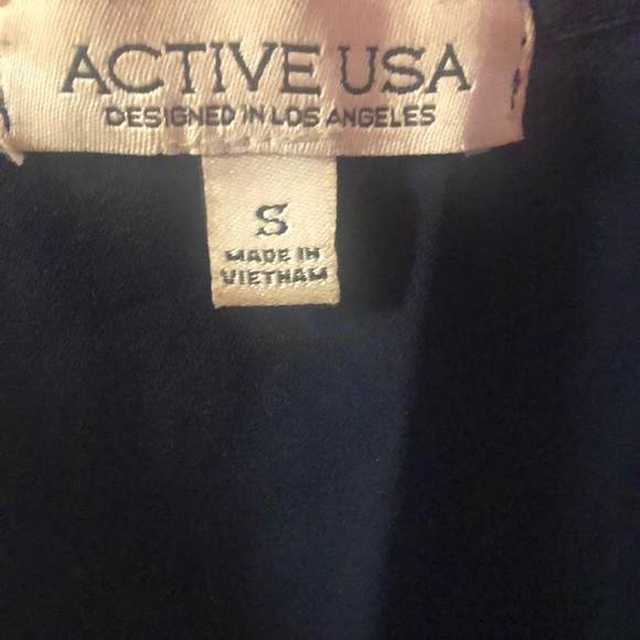 Active USA dark blue spaghetti strap blouse top - Picture 4 of 4